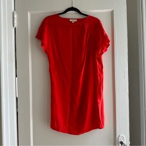 Fiumicelli Red Silk T-shirt Dress, size XS